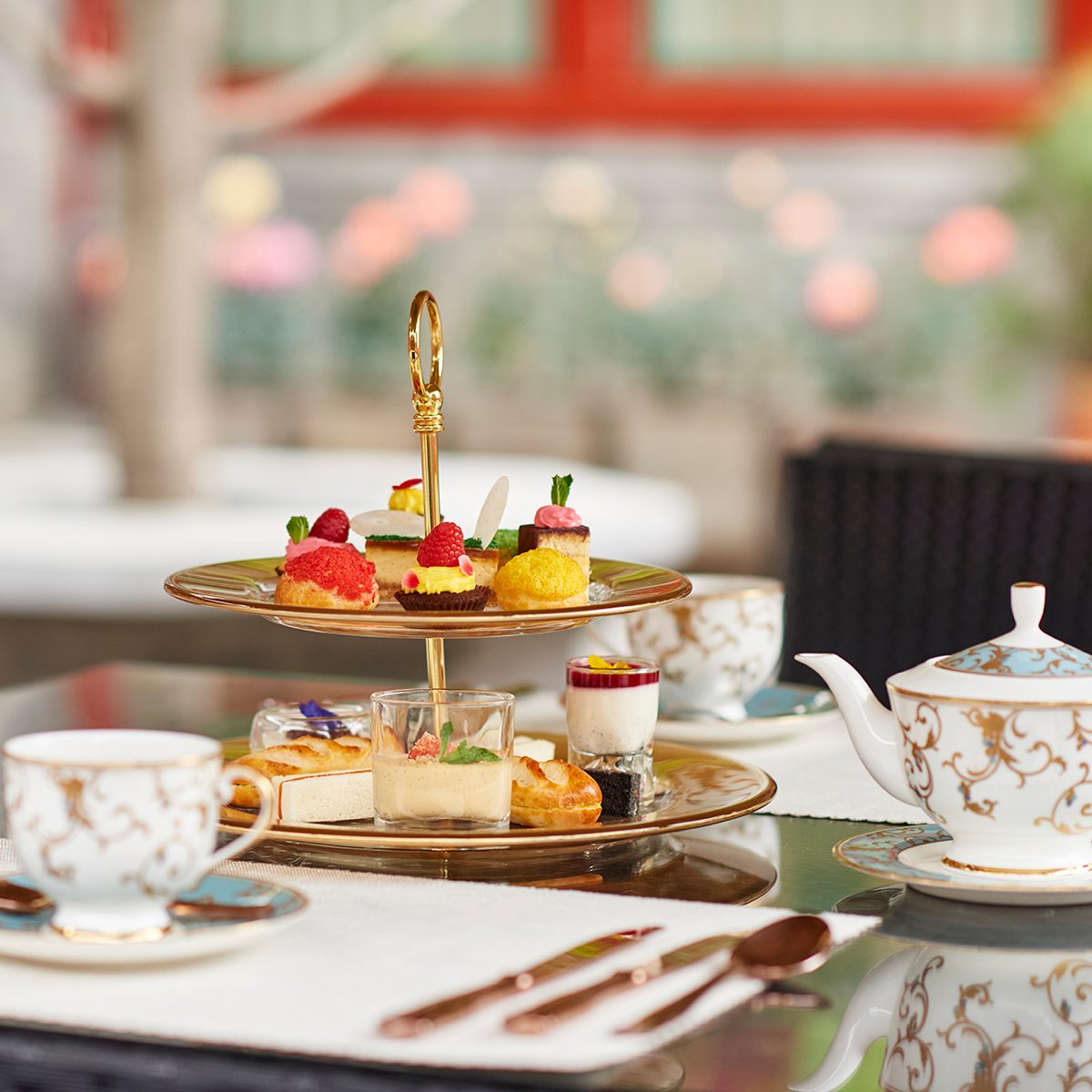 Afternoon tea in a garden