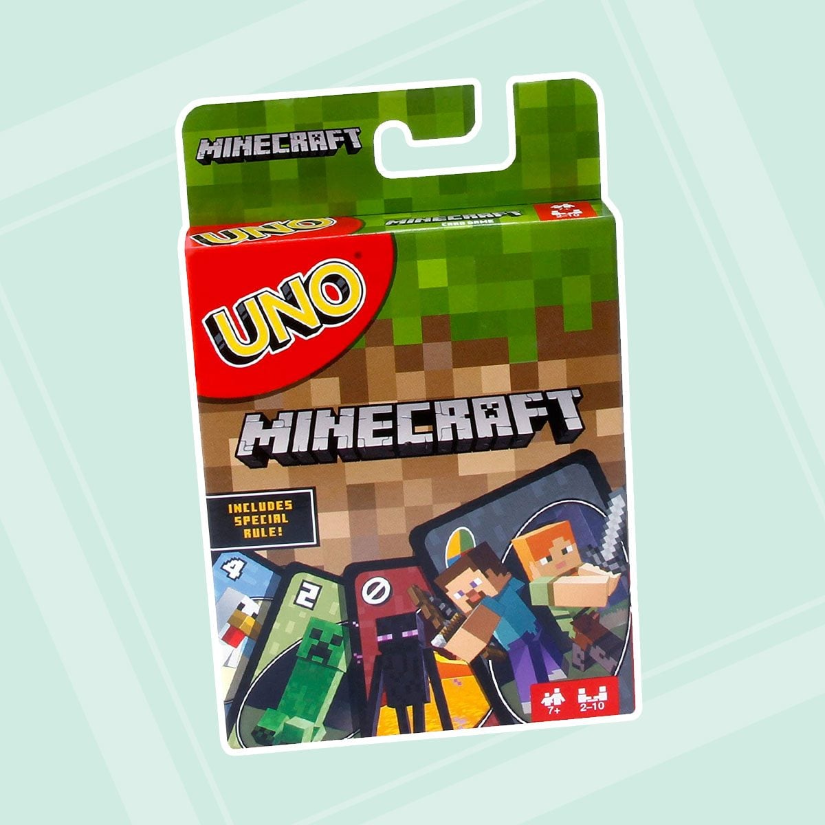 Mattel Games UNO Minecraft Card Game, Now UNO fun includes the world of Minecraft, Multicolor, Basic Pack
