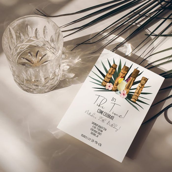 5x7 Tiki Time Birthday Invitation