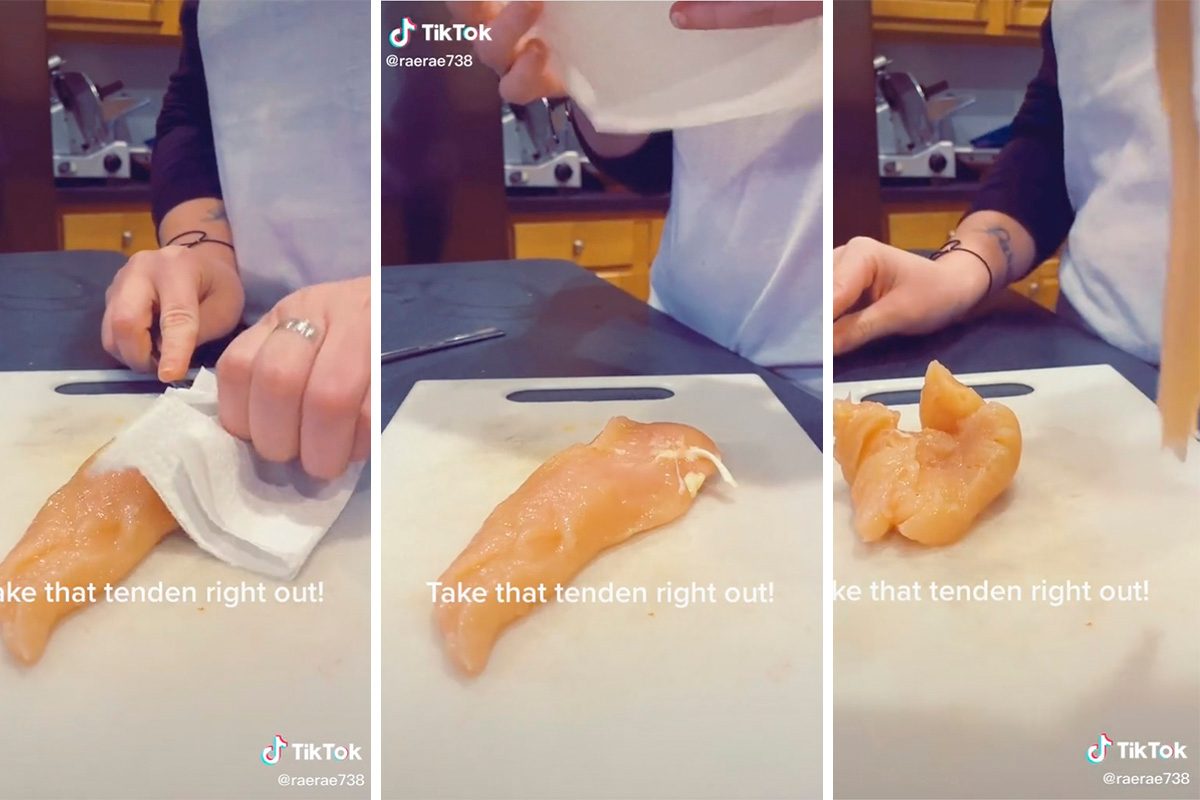 This TikTok Hack Shows You How to Remove Chicken Tendons