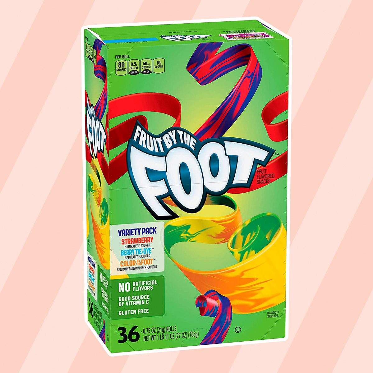 Betty Crocker Fruit Snacks Fruit By The Foot Strawberry/Berry Tie-Dye/Color By The Foot, 27 Oz, 36Count