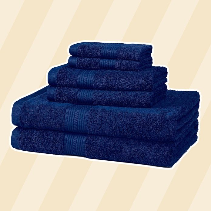 Amazon Basics 6 Piece Fade Resistant Cotton Bath Towel Set Via Amazon