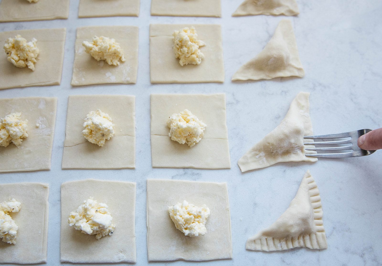bourekas Fill and close pastries