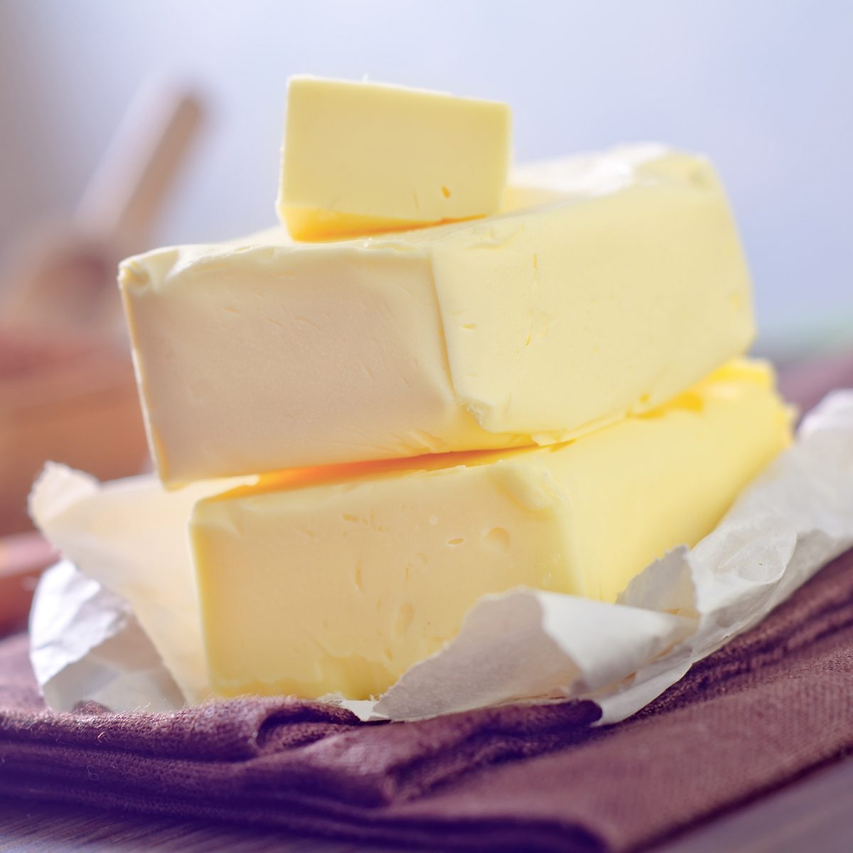 butter on brown napkin