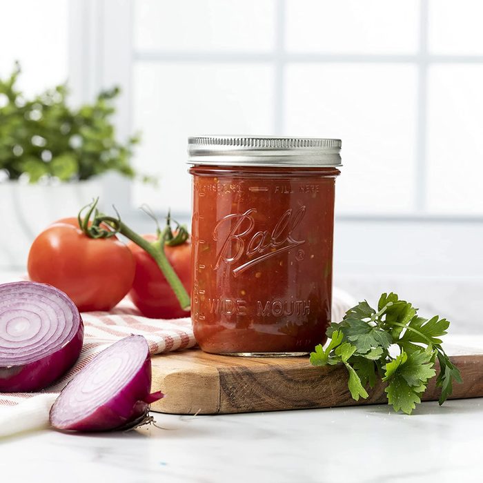 Ball Wide Mouth Mason Jars 16 oz [6 Pack] With mason jar lids and Bands, Ball mason jars 16 oz - For Canning, Fermenting, Pickling - Jar Decor - Microwave/Freeze/Dishwasher Safe + SEWANTA Jar Opener