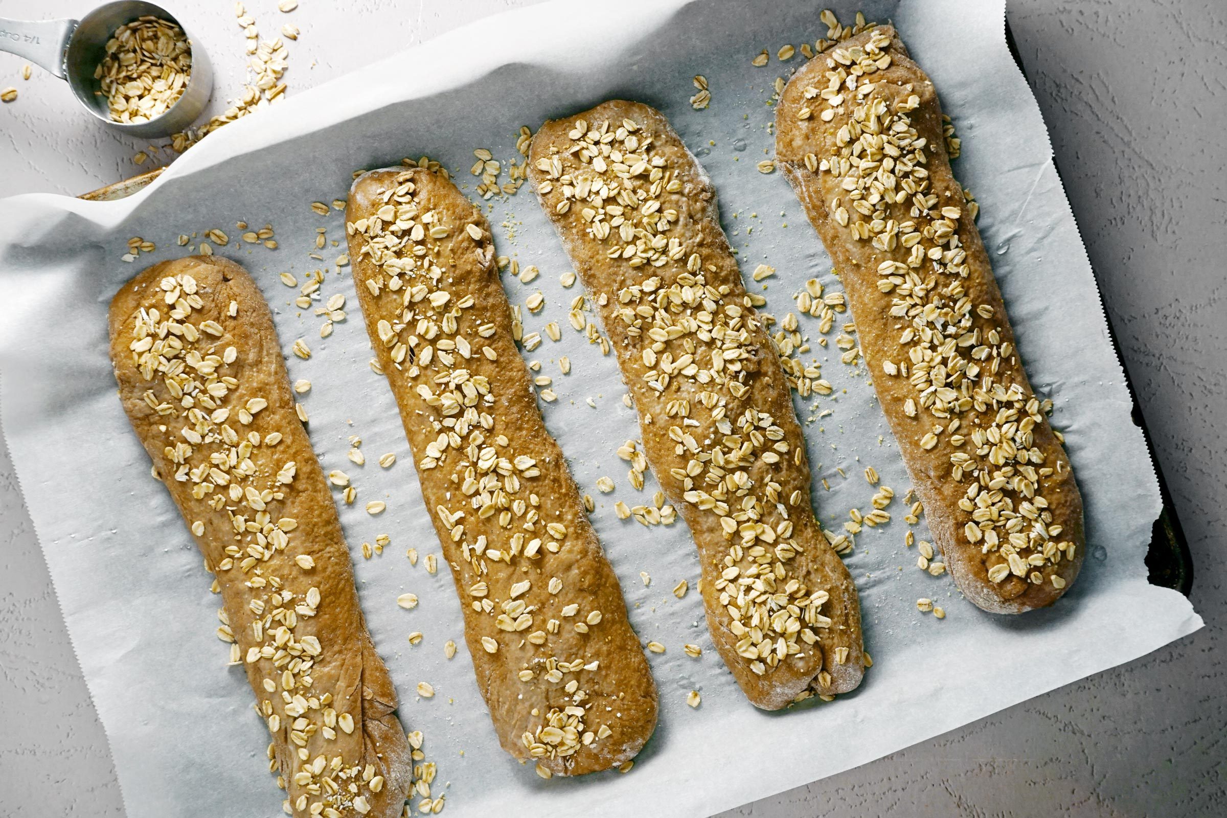 Cheesecake Factory Brown Bread on a baking sheet before baking