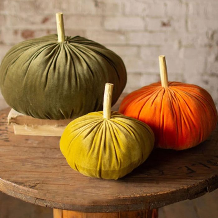 3 Piece Velvet Pumpkin Set Ecomm Via Wayfair.com