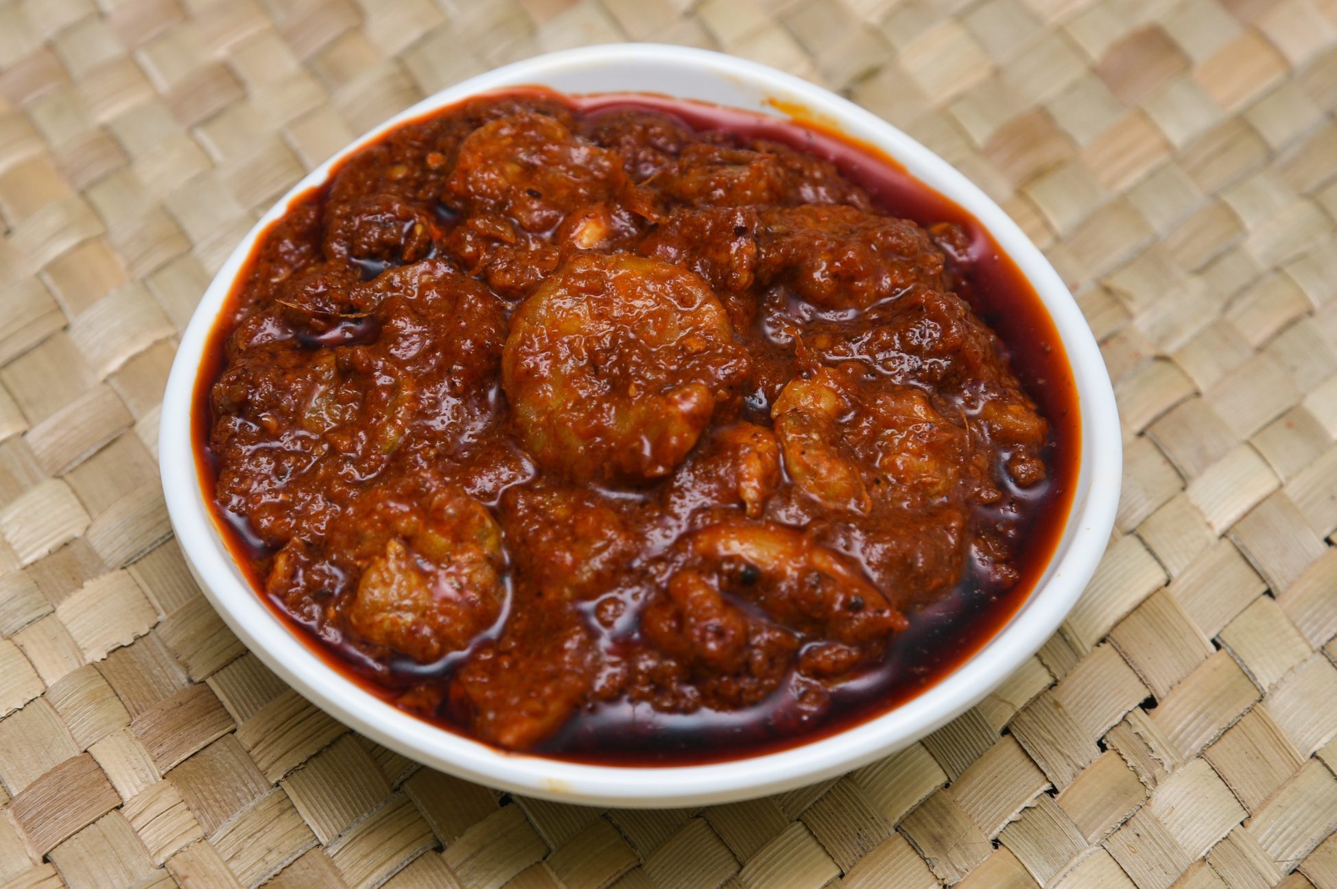 Home made red hot and spicy prawn balchao / shrimp fish pickle