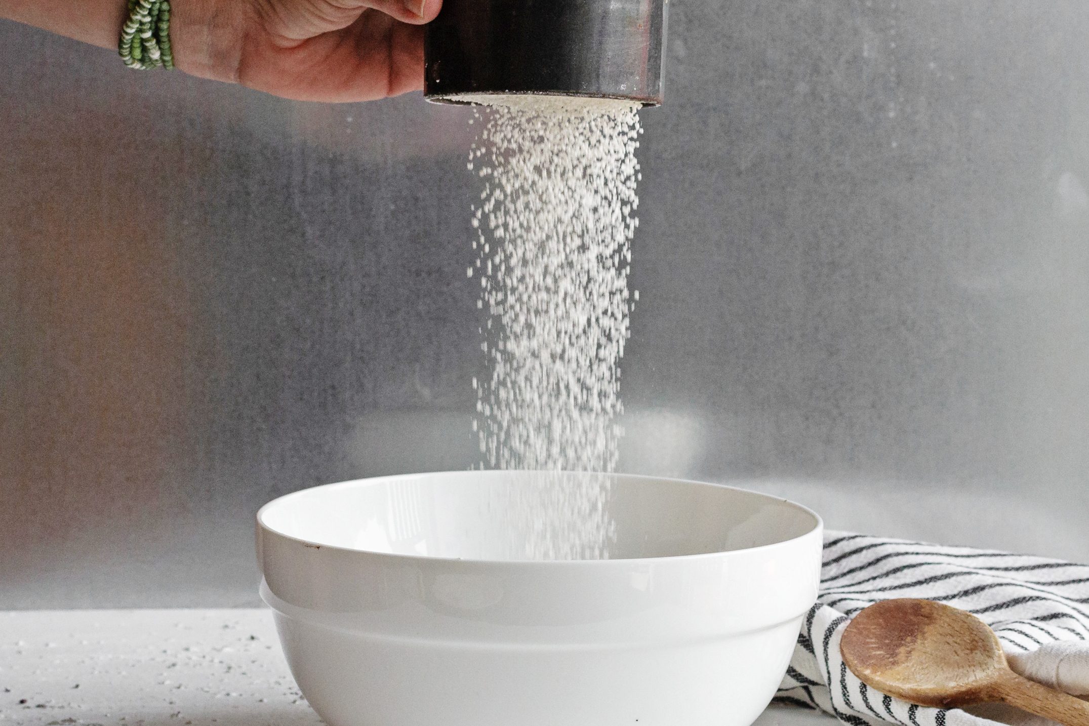 Wacky Cake flour sifting