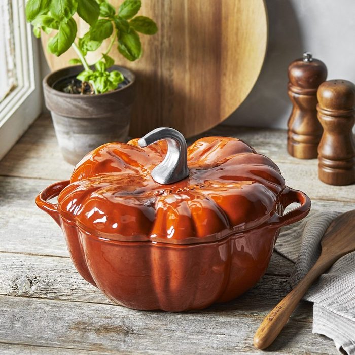 Staub Enameled Cast Iron Pumpkin Cocotte Ecomm Via Williams Sonoma.com