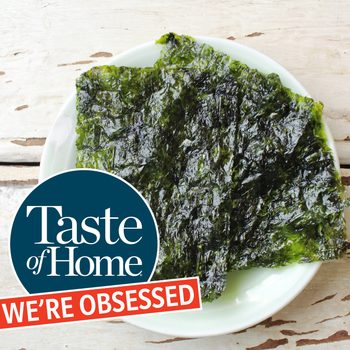 Seaweed snacks with Taste of Home We're Obsessed logo