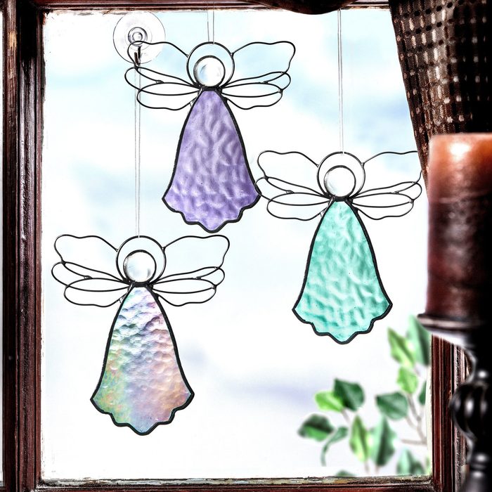 Stained Glass Angel Ornament