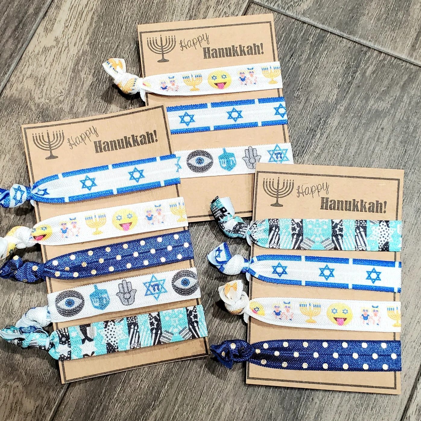 Happy Hanukkah Hair Elastics Ecomm Via Etsy.com