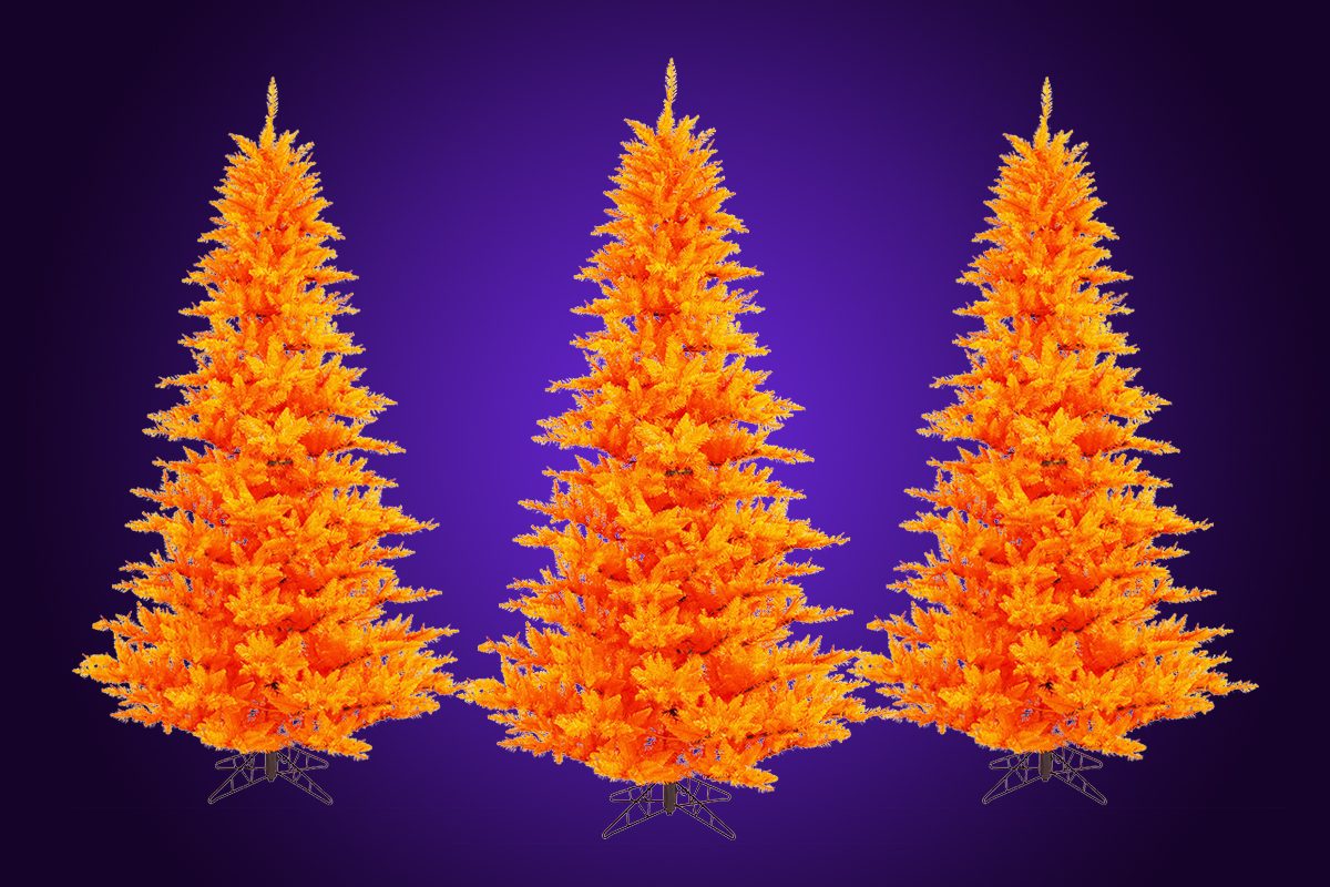 Walmart Is Selling a Bright Orange Christmas Tree Perfect for Halloween