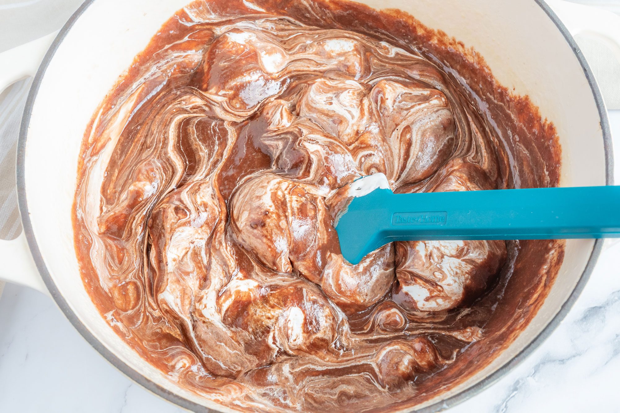 Original Fantasy Fudge step; mix in marshmallow creme