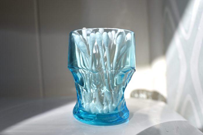 q-tips in glass