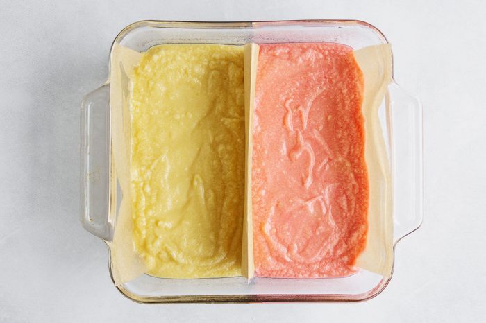 Battenberg Cake in pan