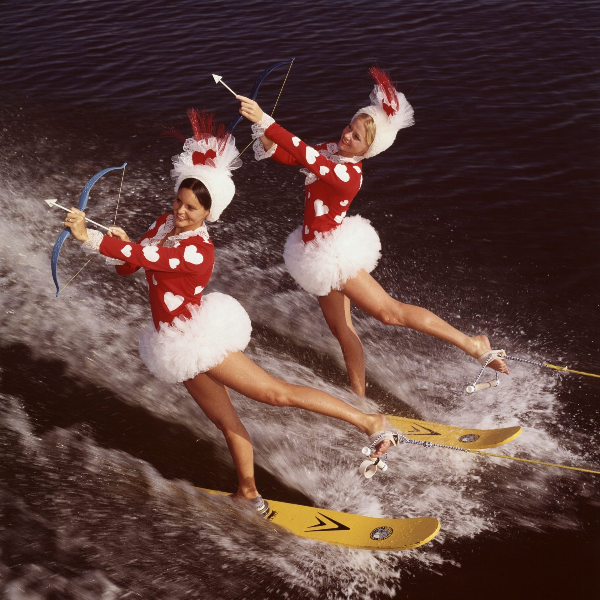 Cypress Gardens, FL: Two pretty cupids take to the water in search of their Valentines. They