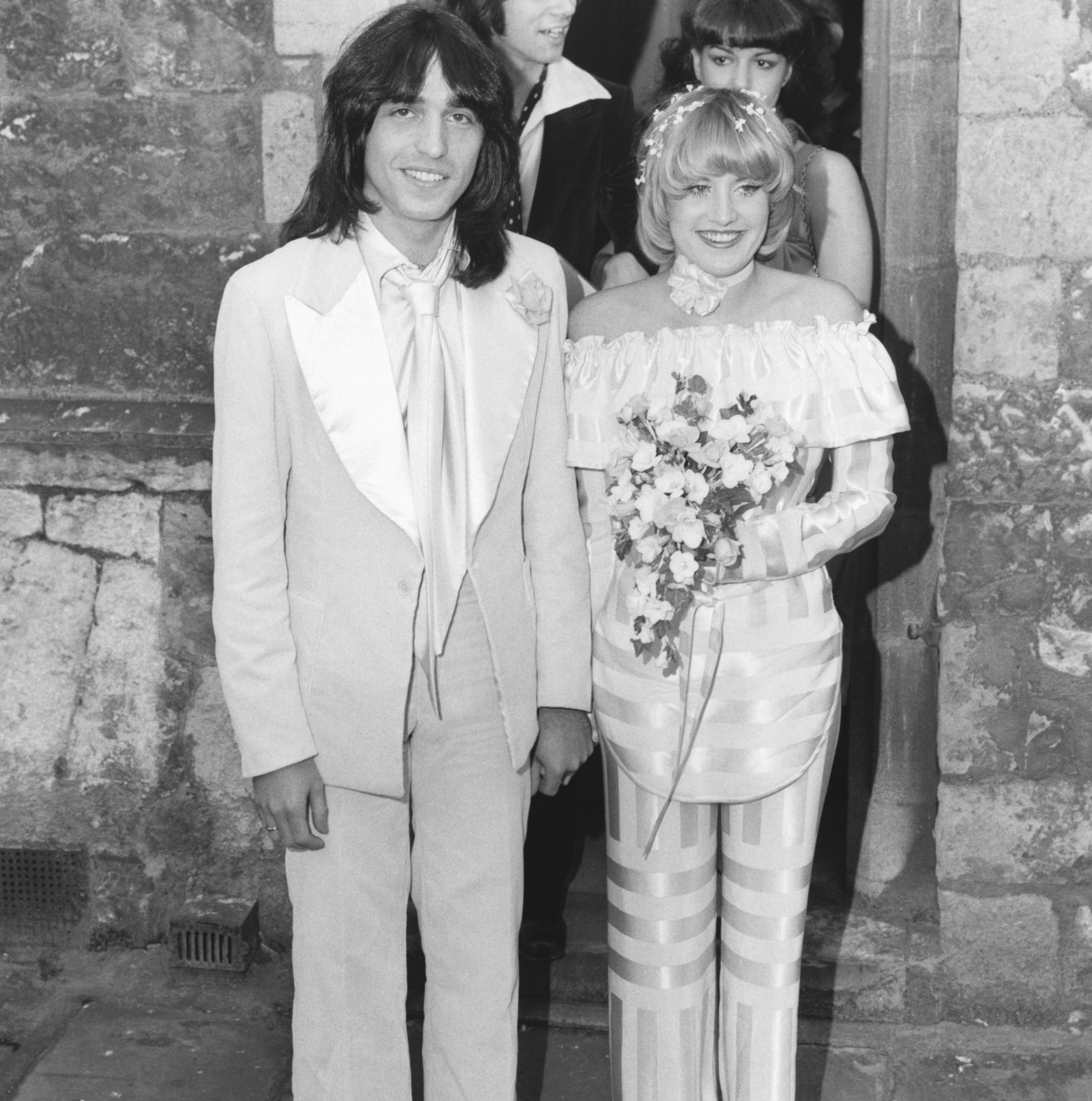 The wedding of American singer Lorna Luft and Jake Hooker, lead guitarist of The Arrows, at the church of All-Hallows-by-the-Tower in London, on Valentine