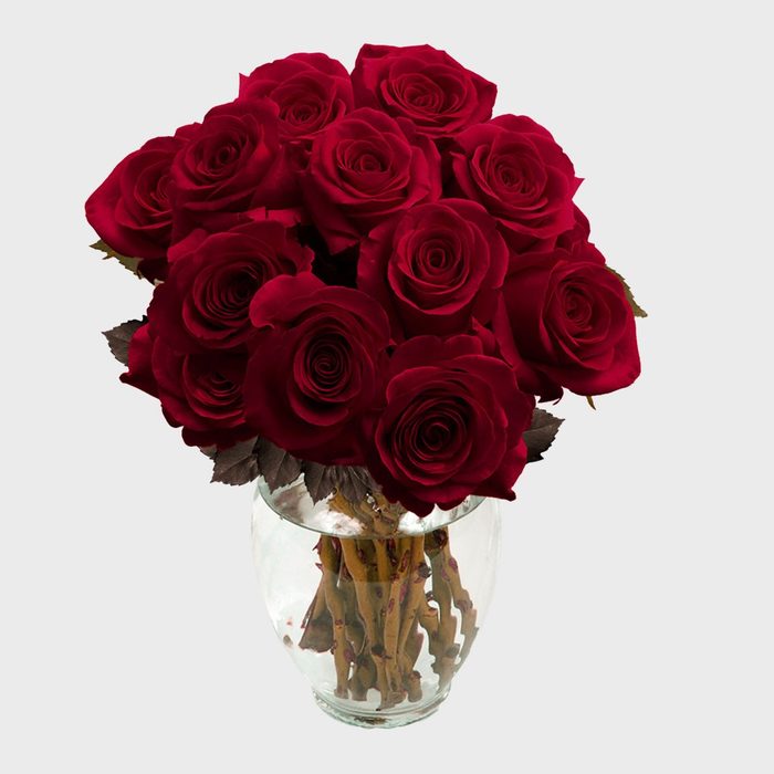 Toh 2 Burgundy Rose Bouquet Via Globalrose Ecomm