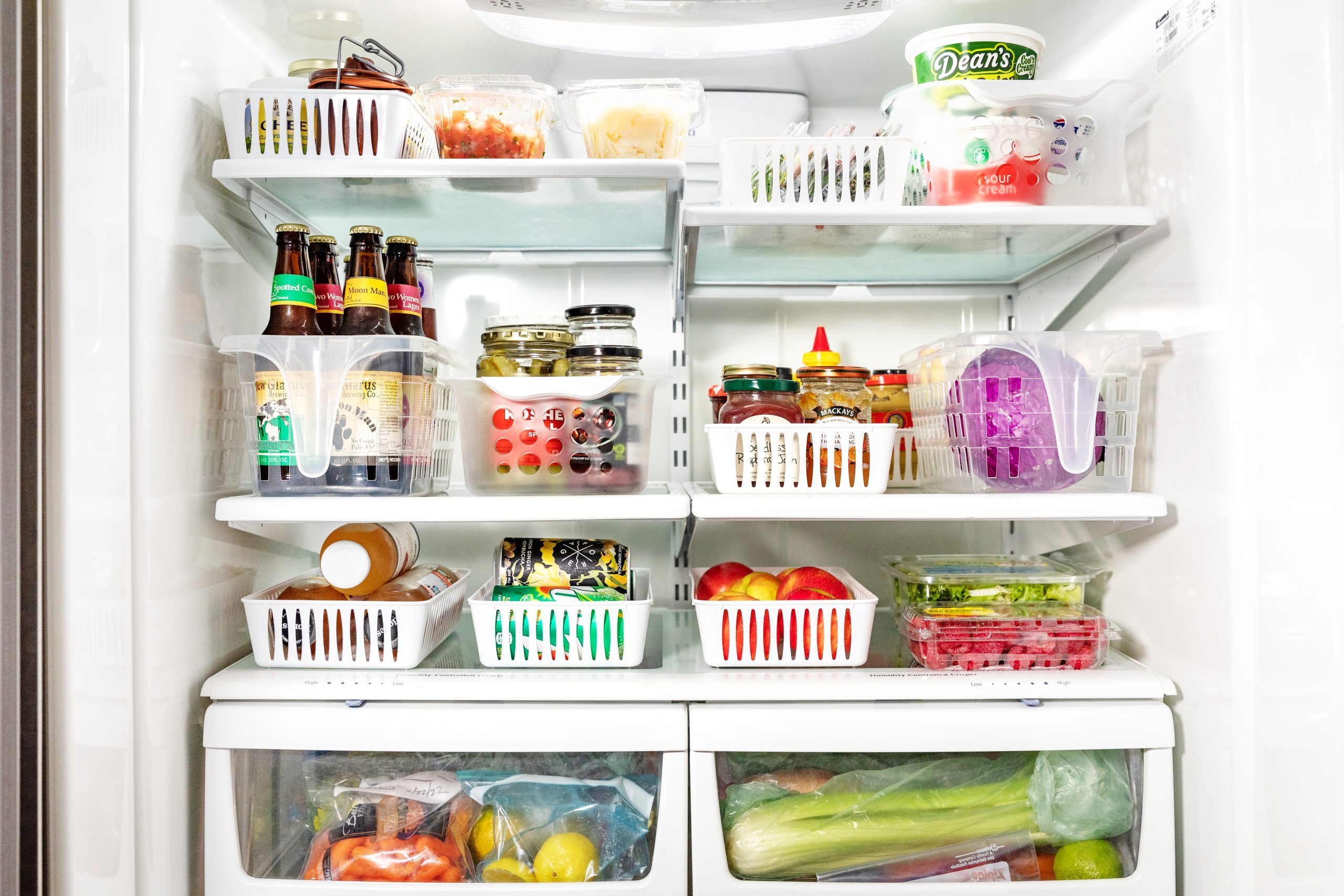 dollar tree fridge organization bin