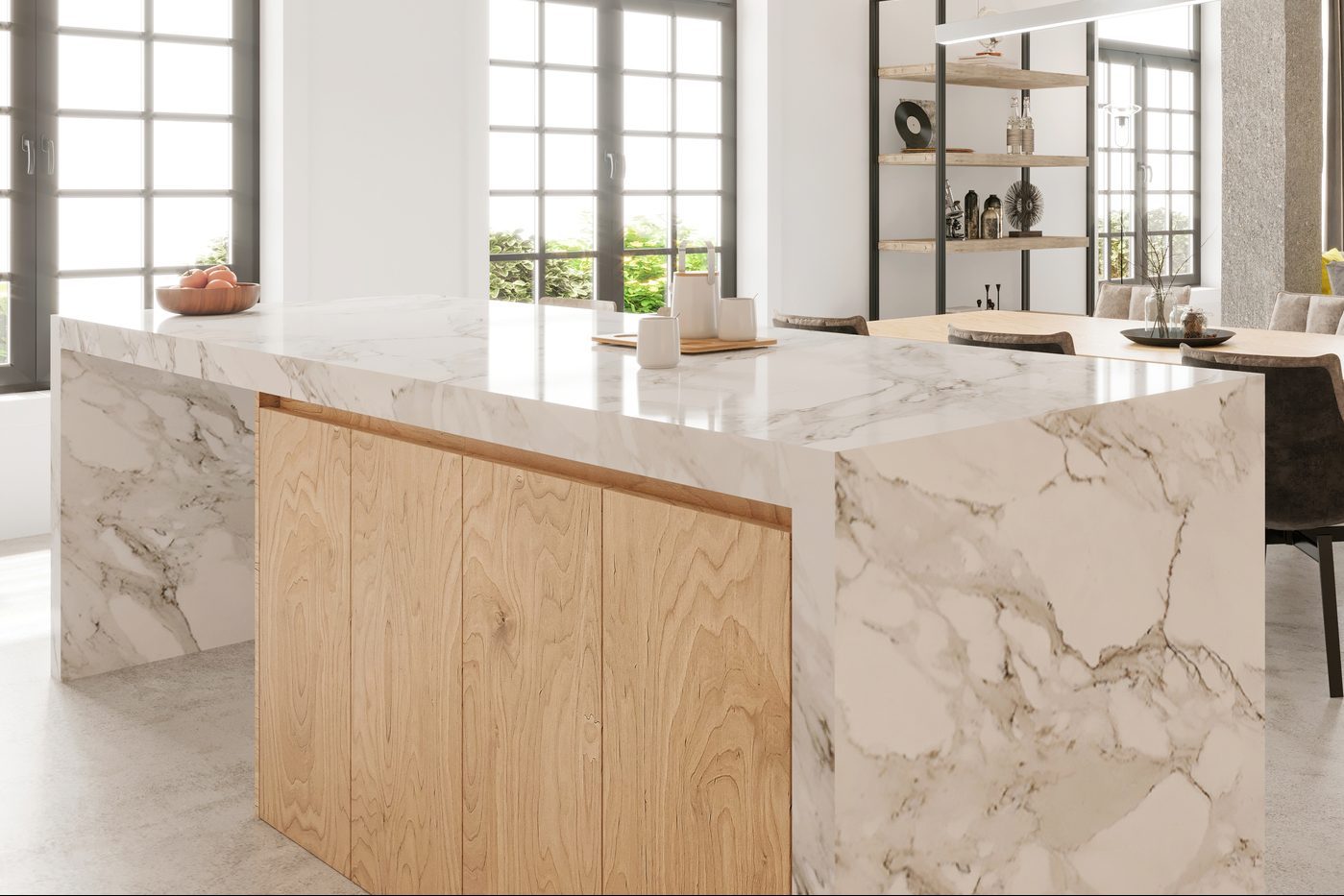 waterfall edge counter tops