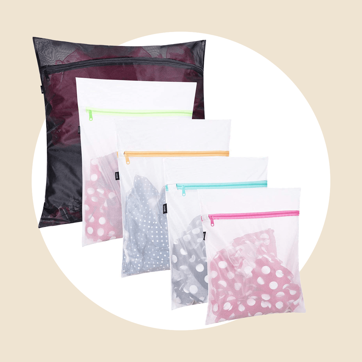 Set Of 5 Mesh Laundry Bags