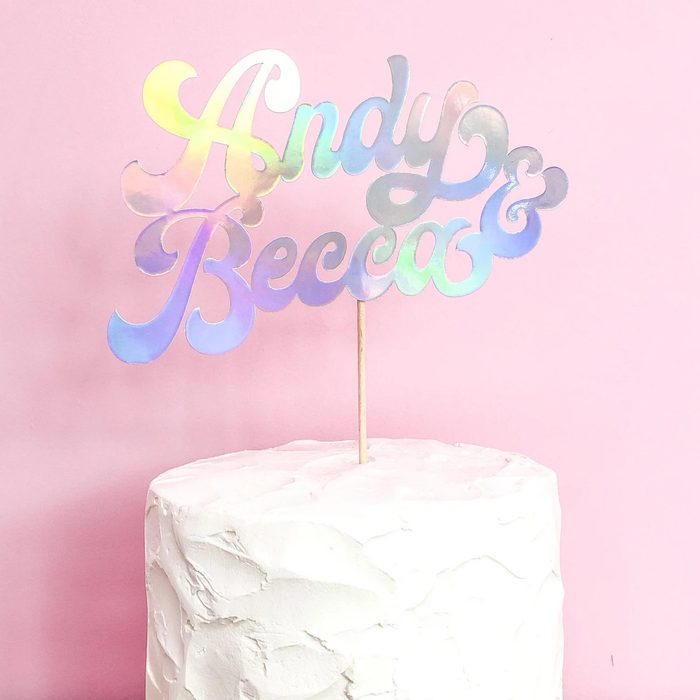 Disco 70s Wedding Cake Topper