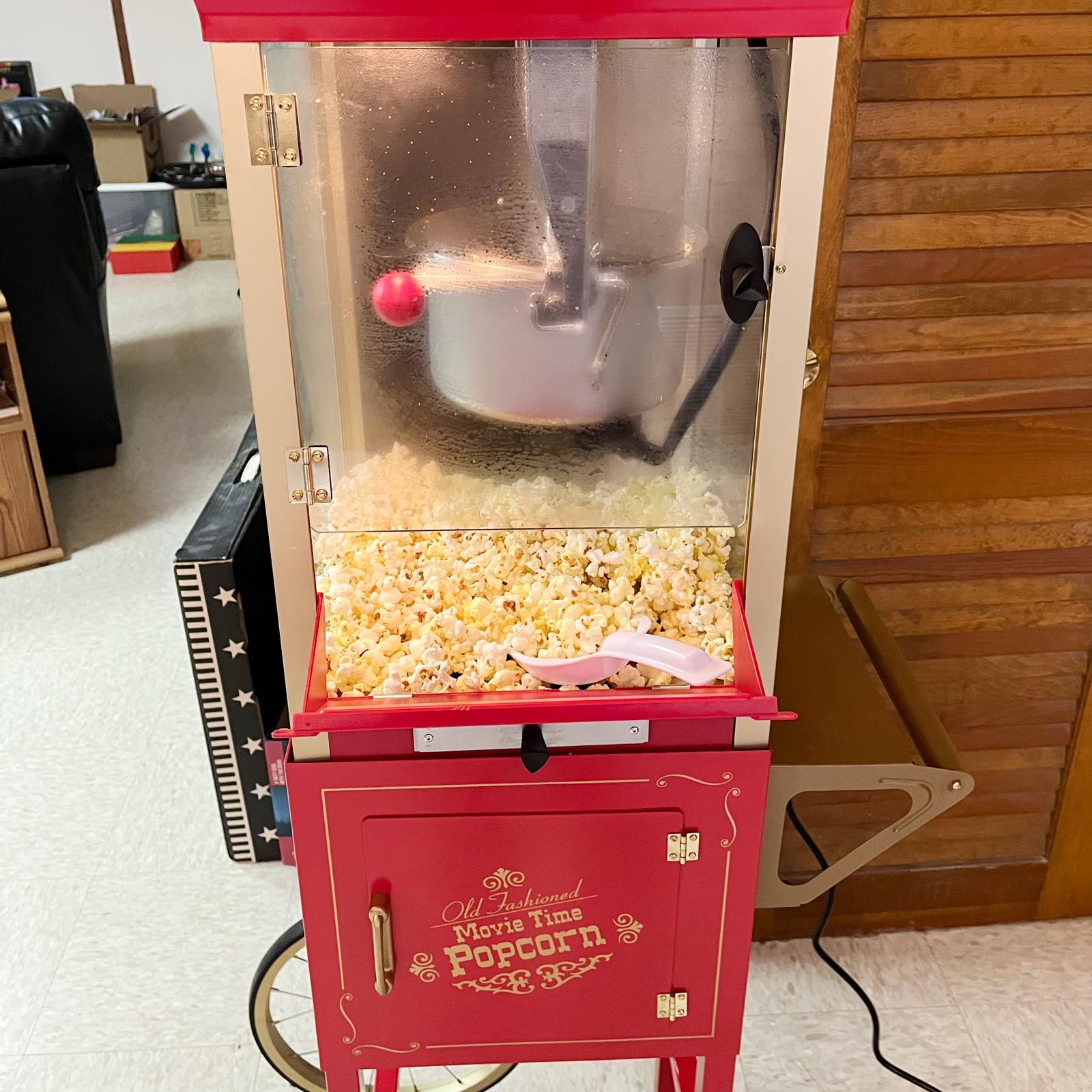 popped popcorn in the Popcorn Machine