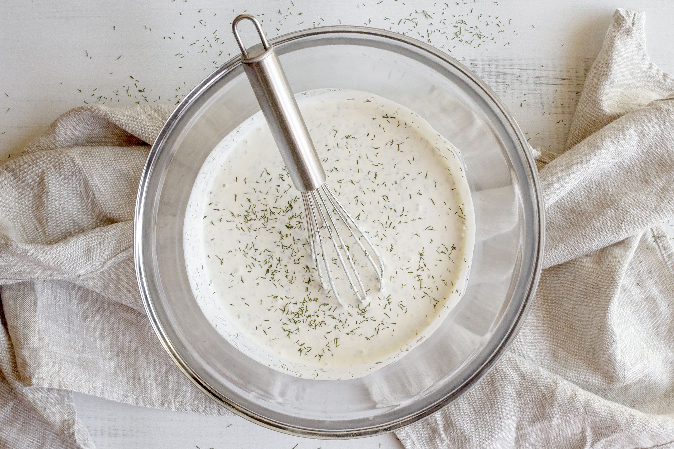 making Dill Pickle Pasta Salad