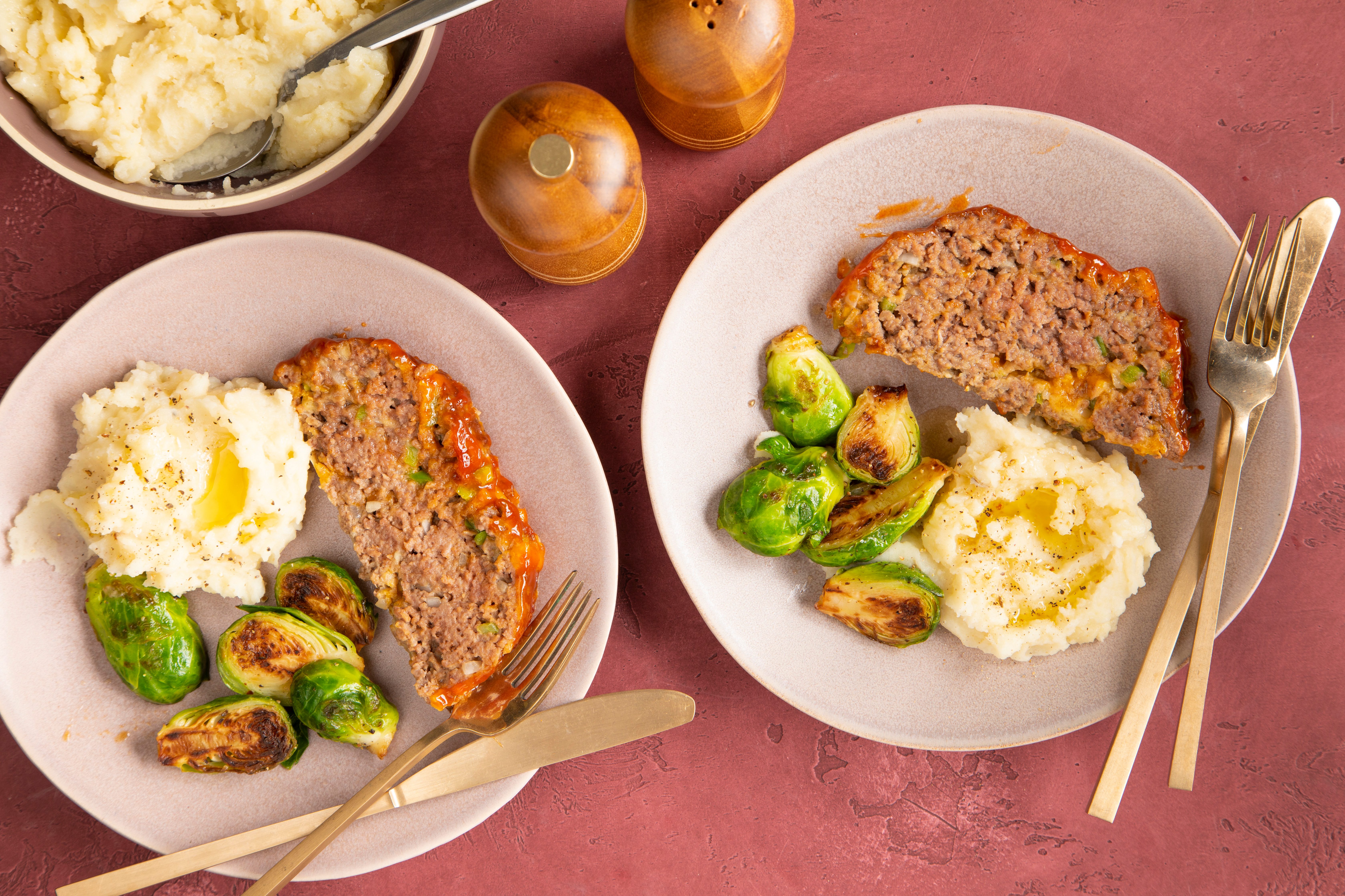 copycat meatloaf served with sides