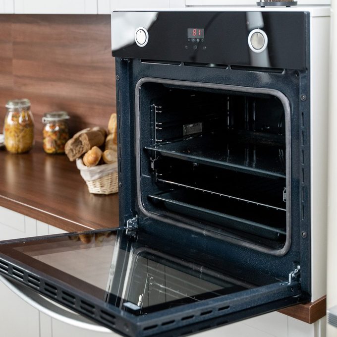 Open freshly cleaned oven