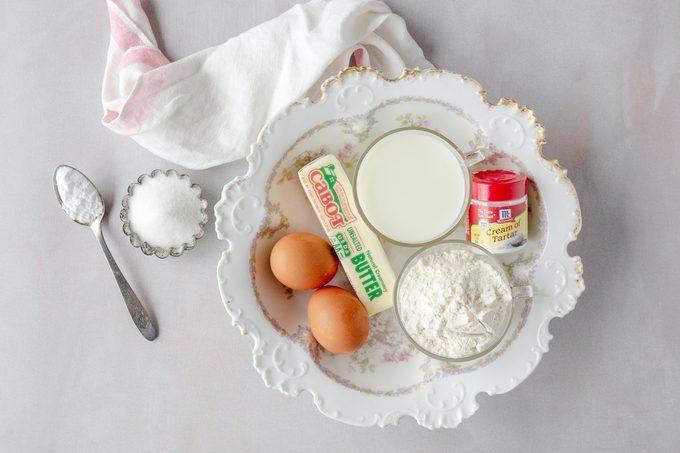 top view of ingredients measured out into small bowls