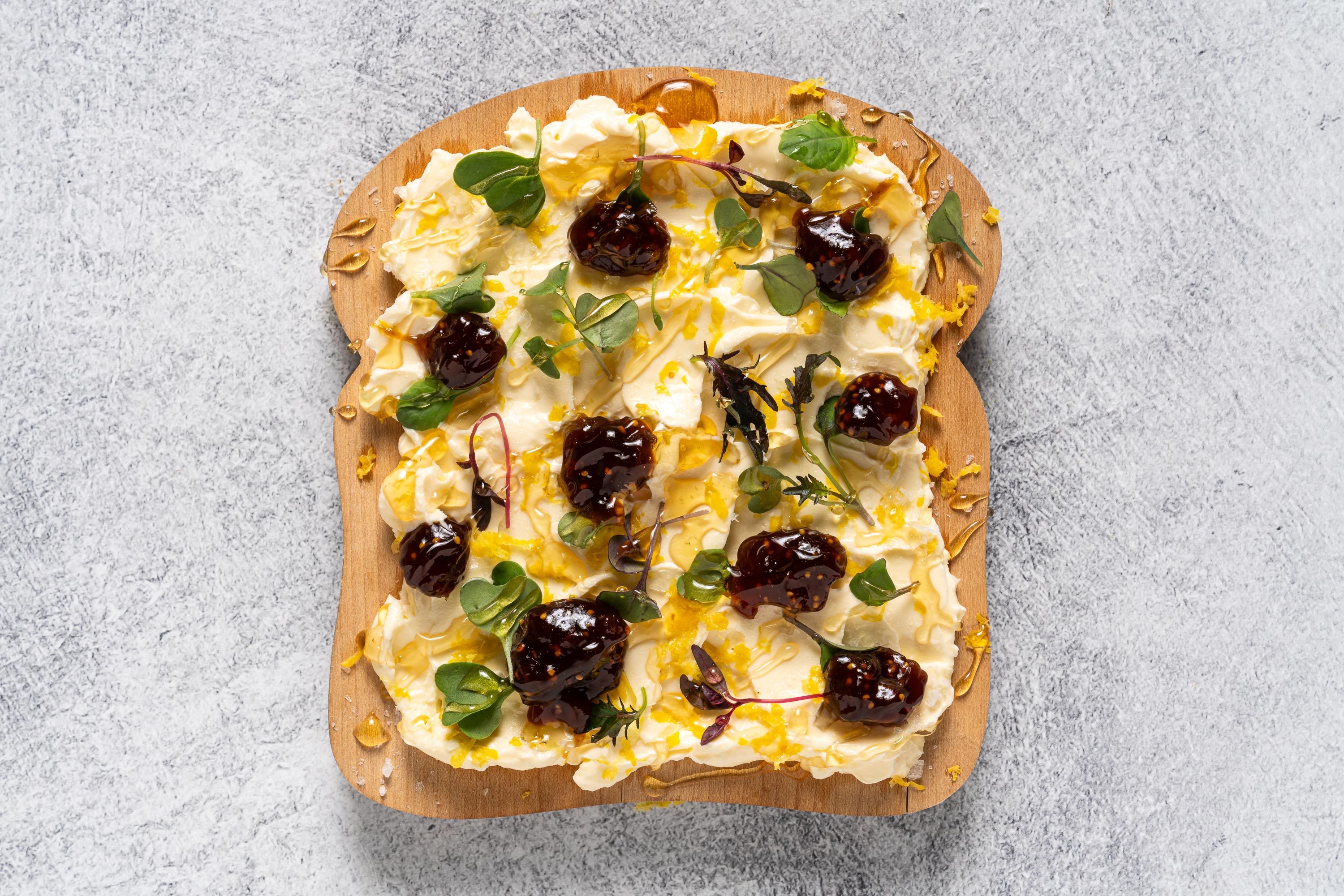 fig jam on butter board