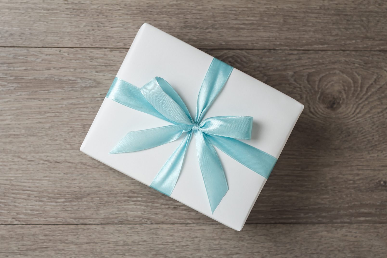 Directly Above Of Christmas Gift On Table