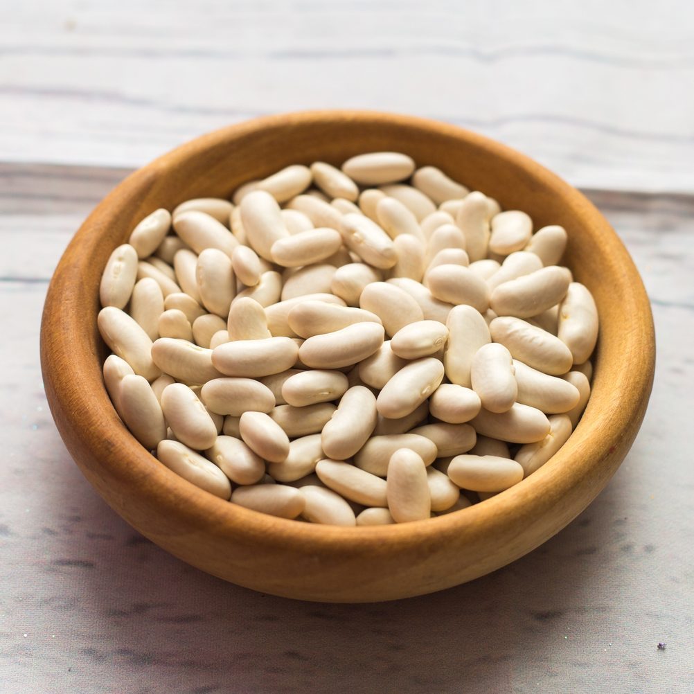 white bean on cup isolated on a white background