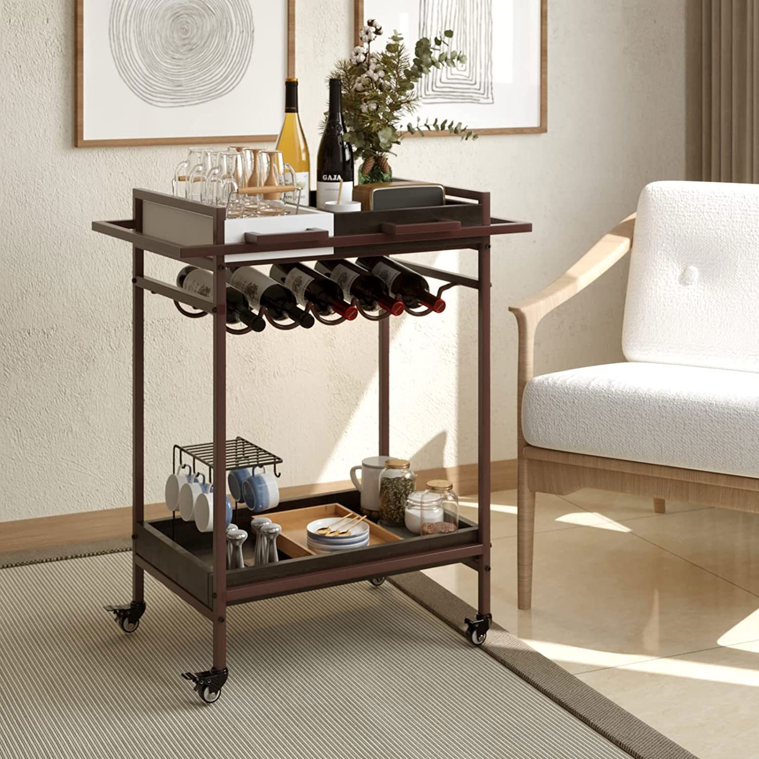 Wine Rack Bar Cart