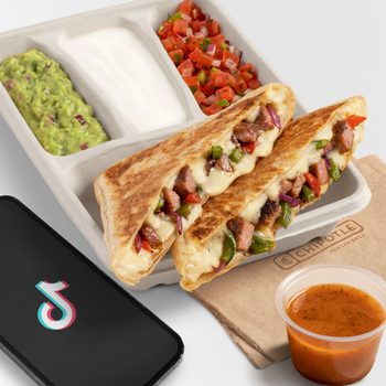 Chipotle Fajita Quesadilla with cheese guacamole and salsa Courtesy Chipotle