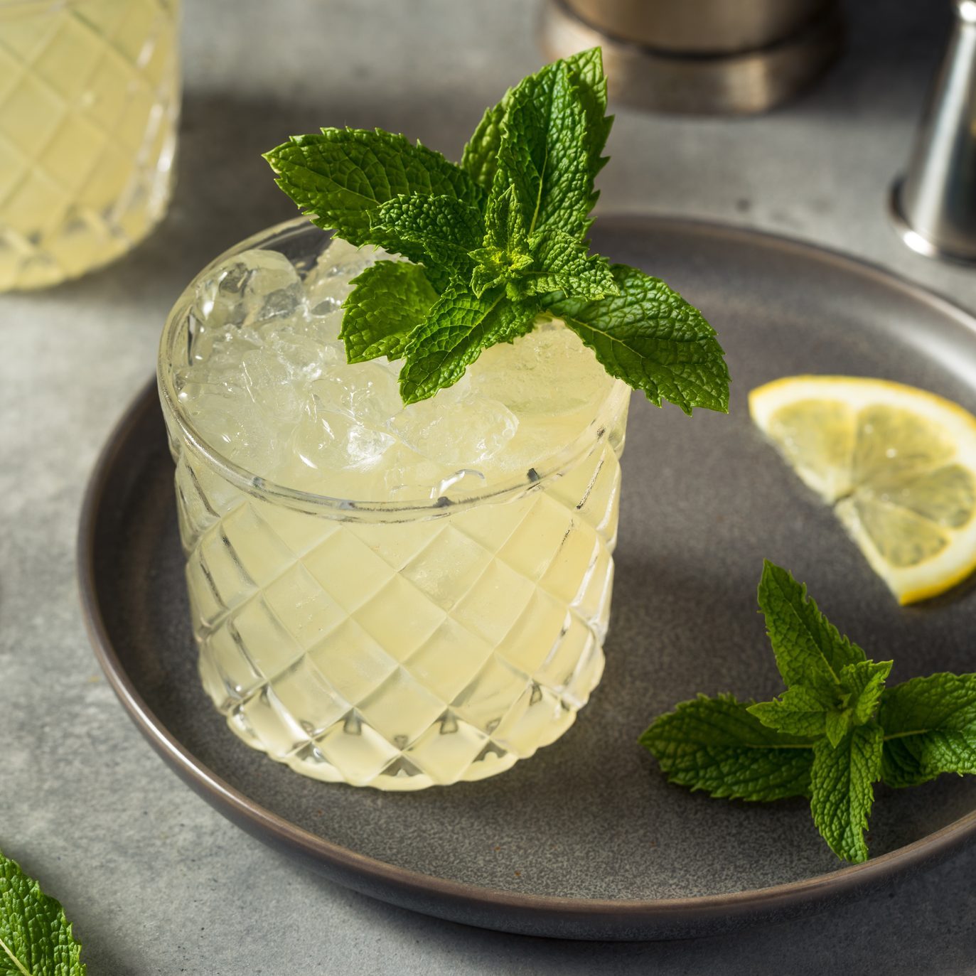 Cold Boozy Refreshing Whiskey Smash Cocktail