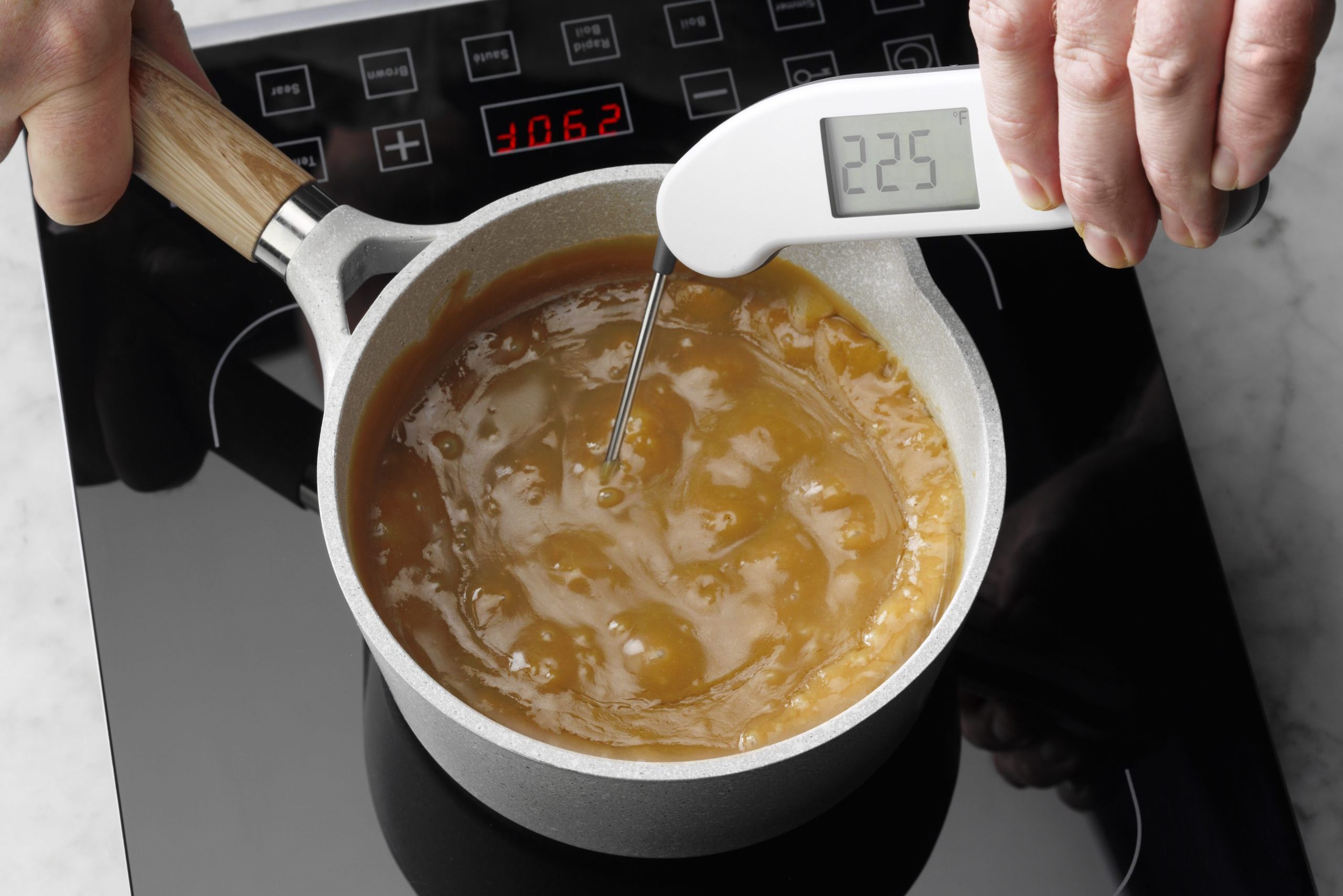 making caramel for Millionaire Bars