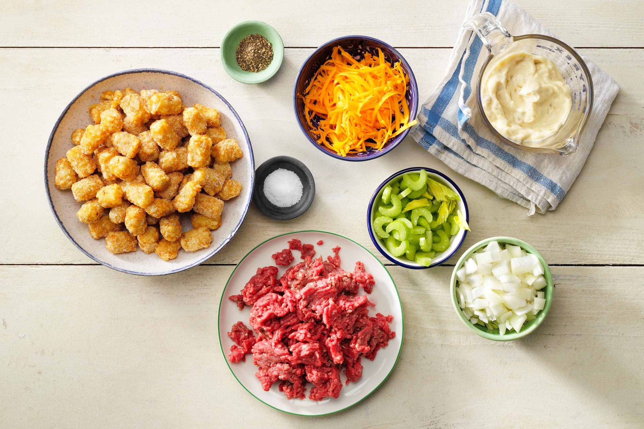 Ingredients for Tater Tot Hot Dish