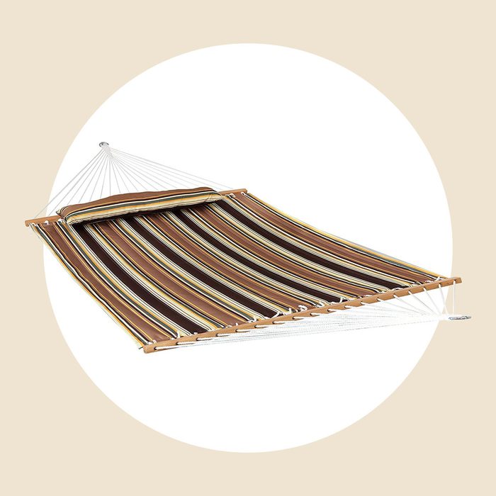 Sunnydaze Quilted Fabric Hammock 2 Person With Spreader Bars