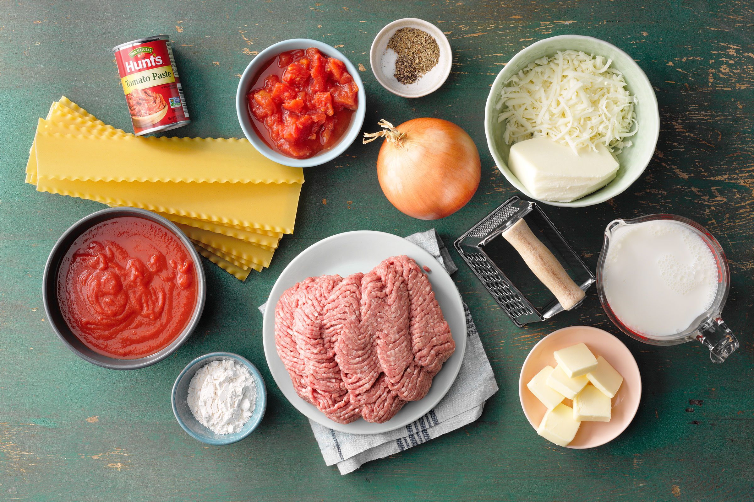 Bechamel Lasagna ingredients