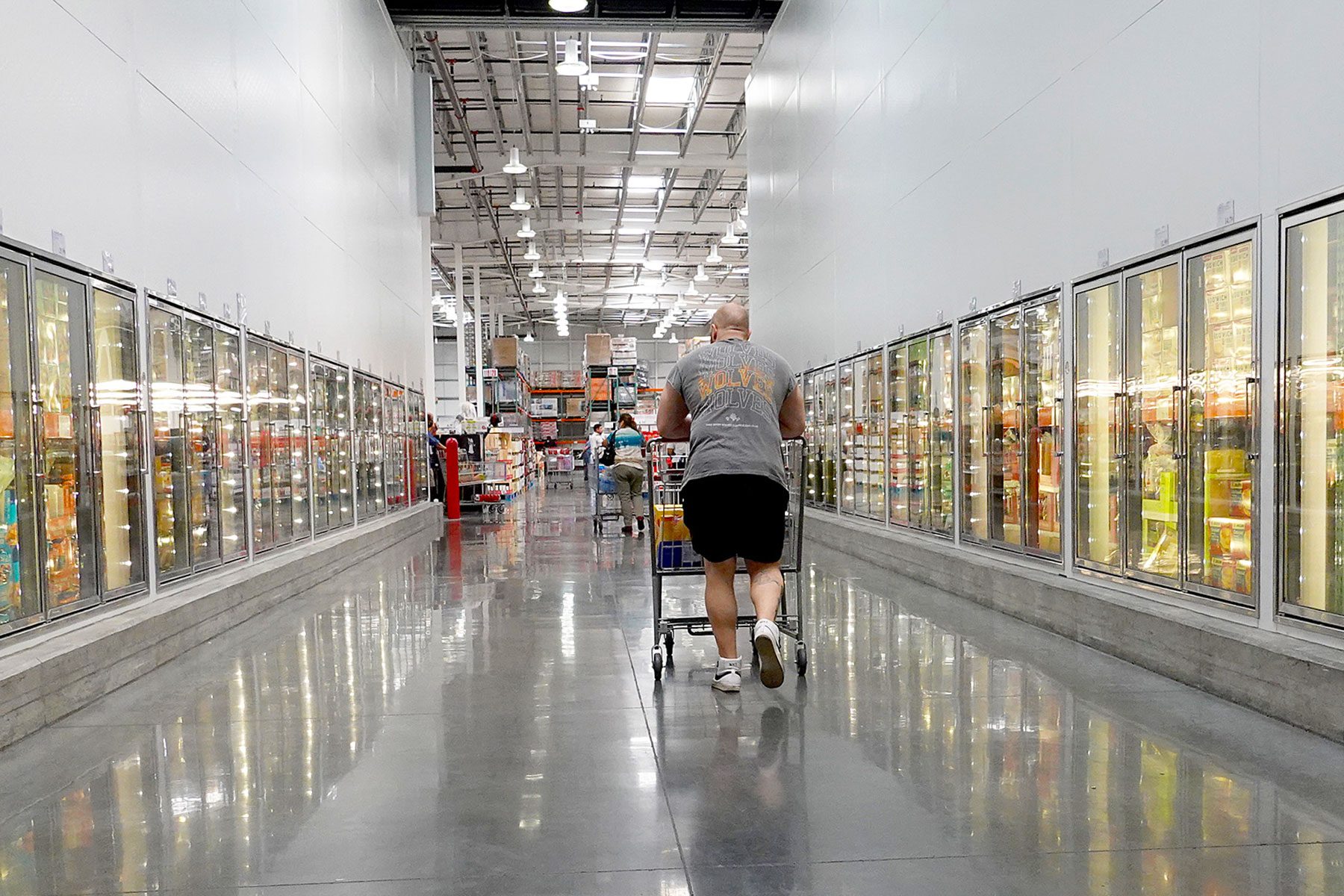 Customers Shop in a Costco Wholesale Store in Miami, Florida