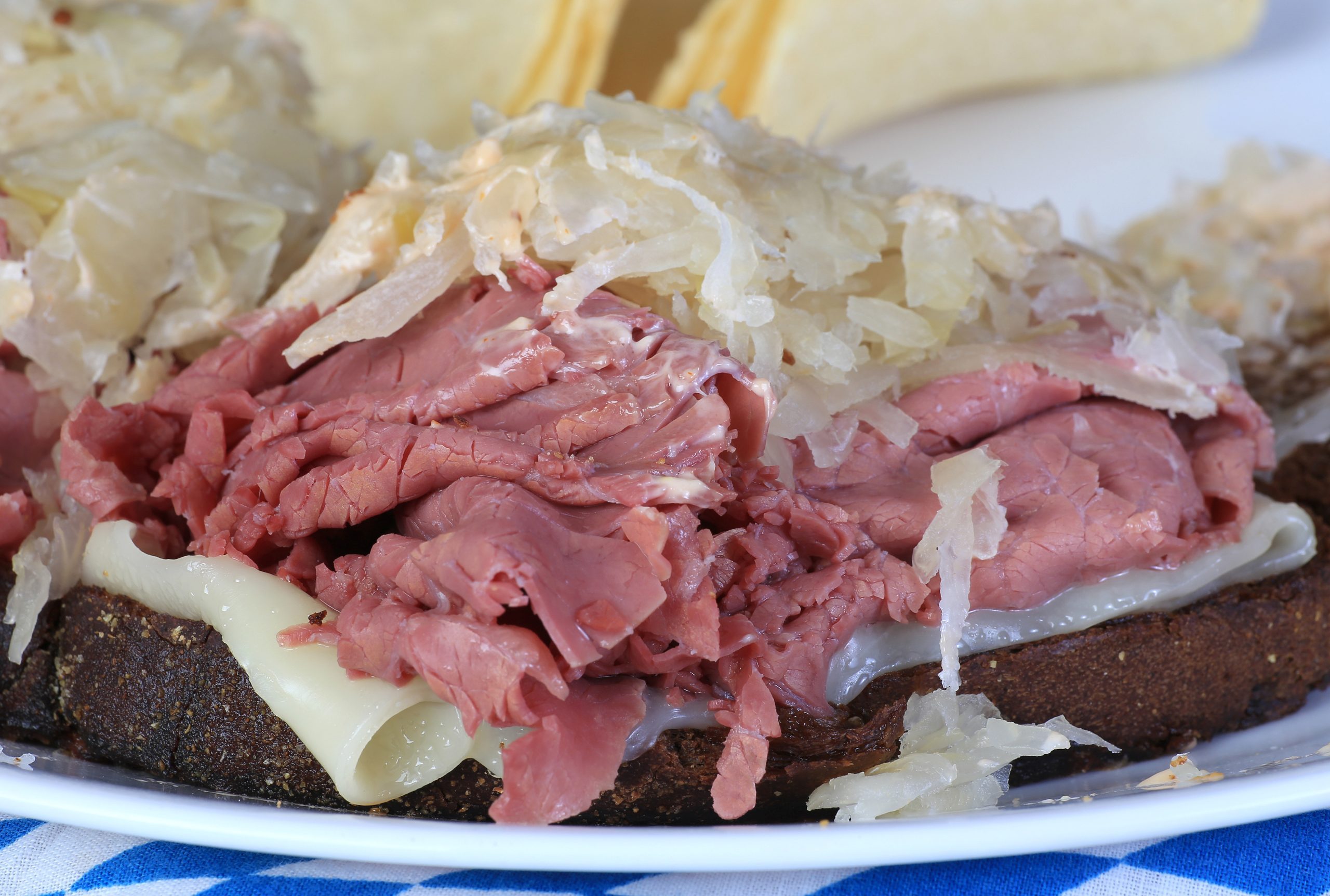 Making Reuben Sandwich