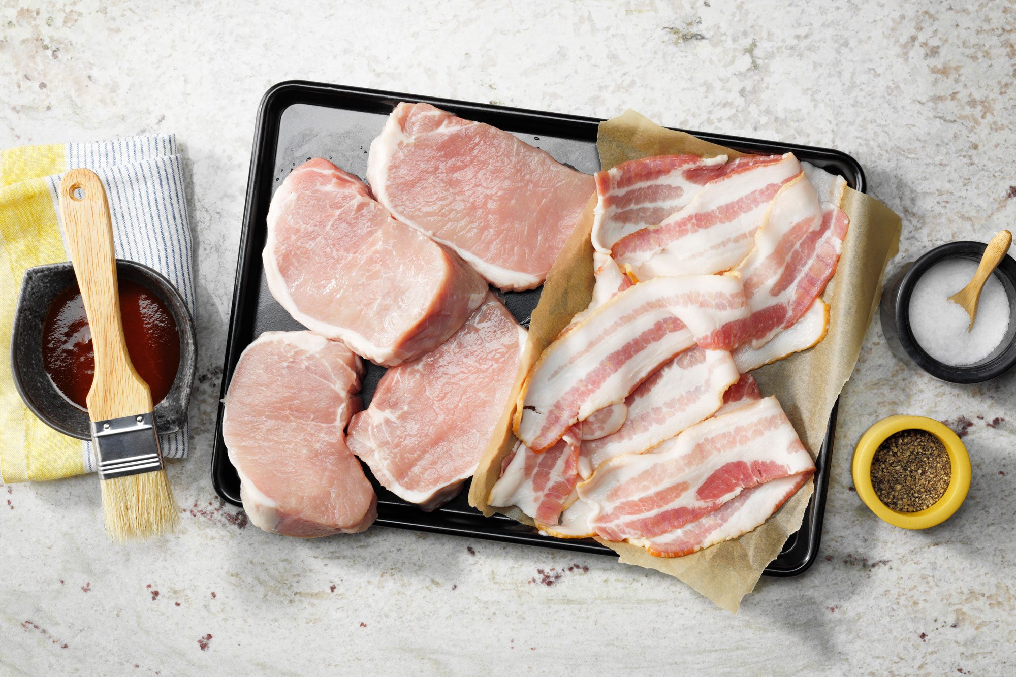 Overhead Shot Of All Ingredients On The Surface