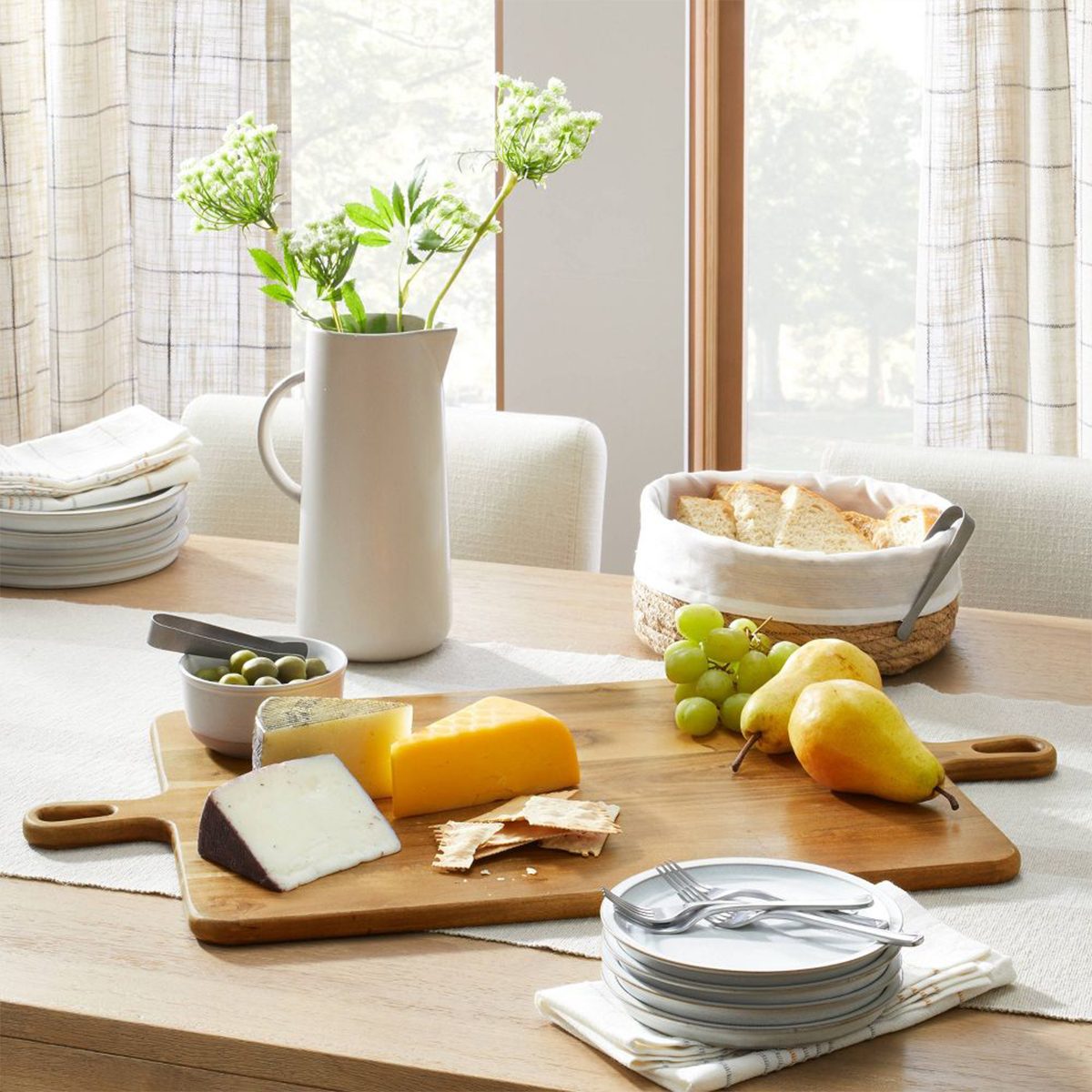 Double Handle Wood Serve Board