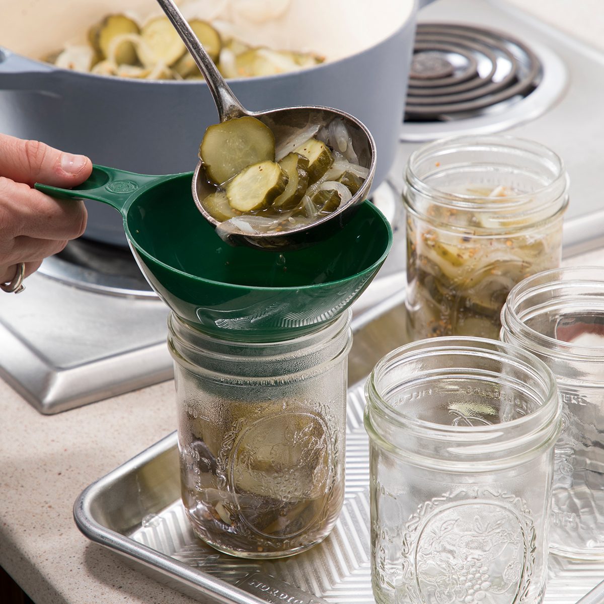 Ladling Into Wide Mouth Pint Jars