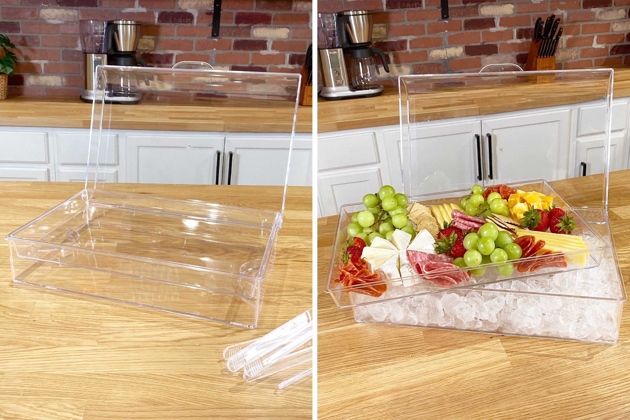 Charcuterie Ice Platter before and after filling