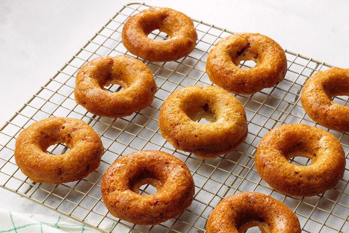 Cooling Baked Doughnuts on Wire Rack